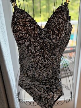 Miraclesuit Black and White Dot-Print One-Piece Swimsuit